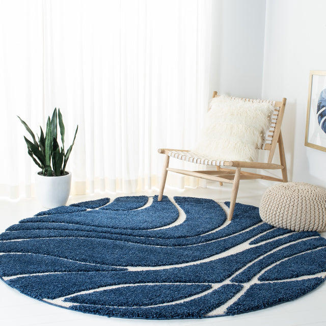 Safavieh Shag Sg471 Navy/Ivory Rug.