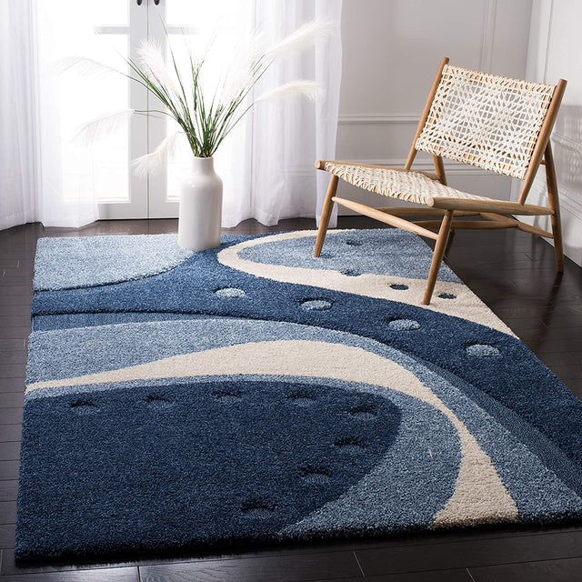 Safavieh Shag Sg473 Dark Blue/Ivory Rugs.