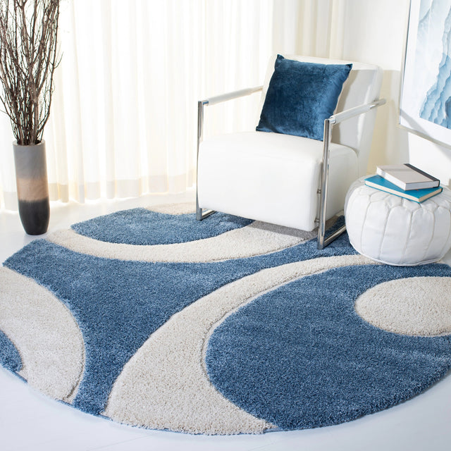Safavieh Shag Sg474 Blue/Ivory Rugs.