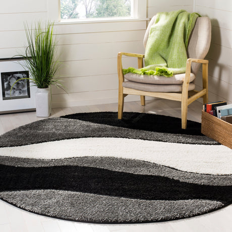 Safavieh Shag Sg475 Grey/Black Rug.