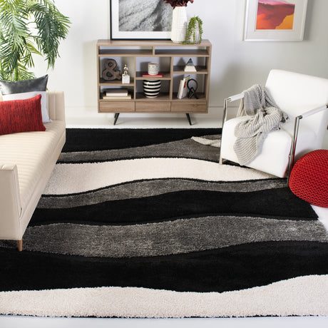 Safavieh Shag Sg475 Grey/Black Rug.