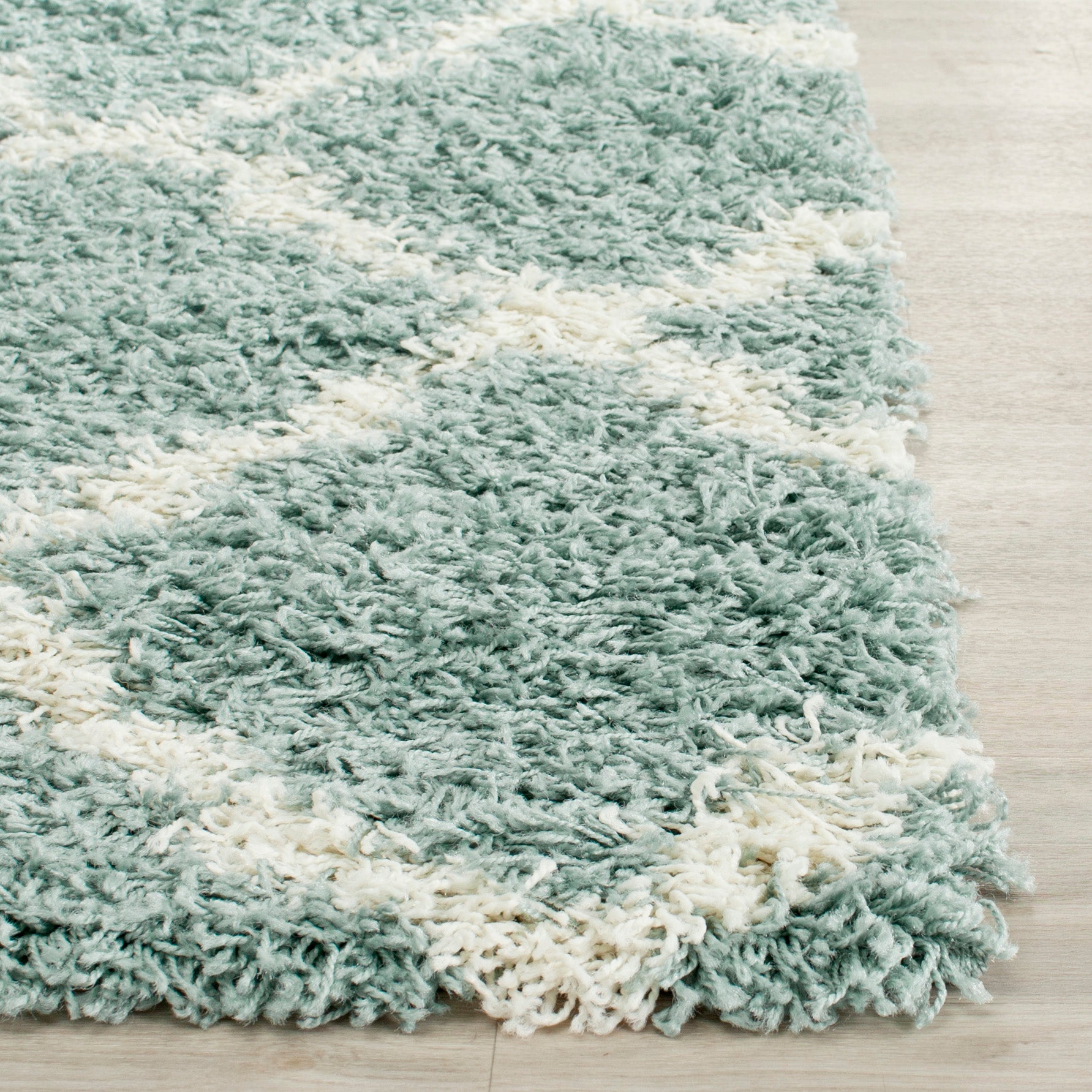 Safavieh Dallas Shag Sgd257C Seafoam/Ivory Area Rug