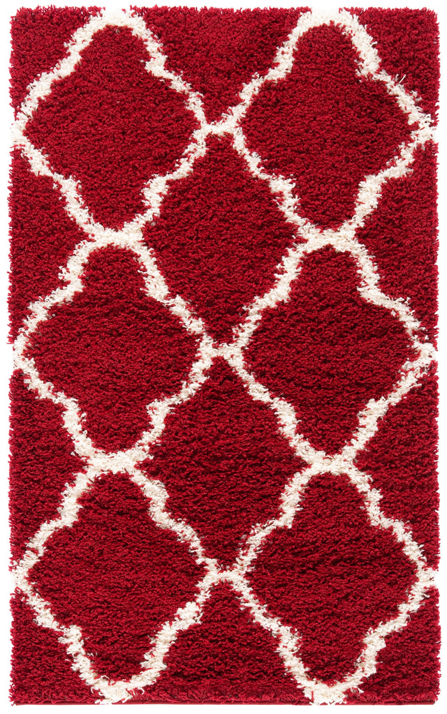 Safavieh Dallas Shag Sgd257Q Red/Ivory Area Rug