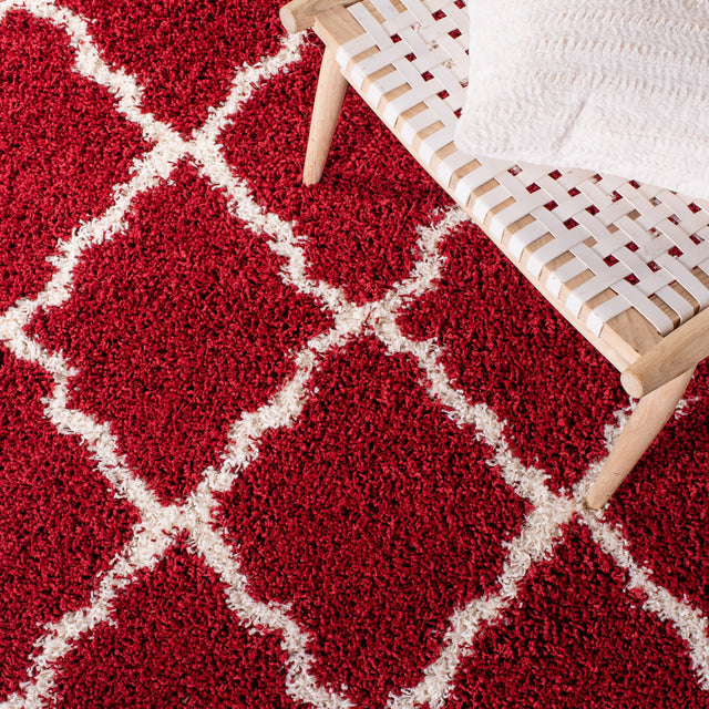 Safavieh Dallas Shag Sgd257Q Red/Ivory Area Rug