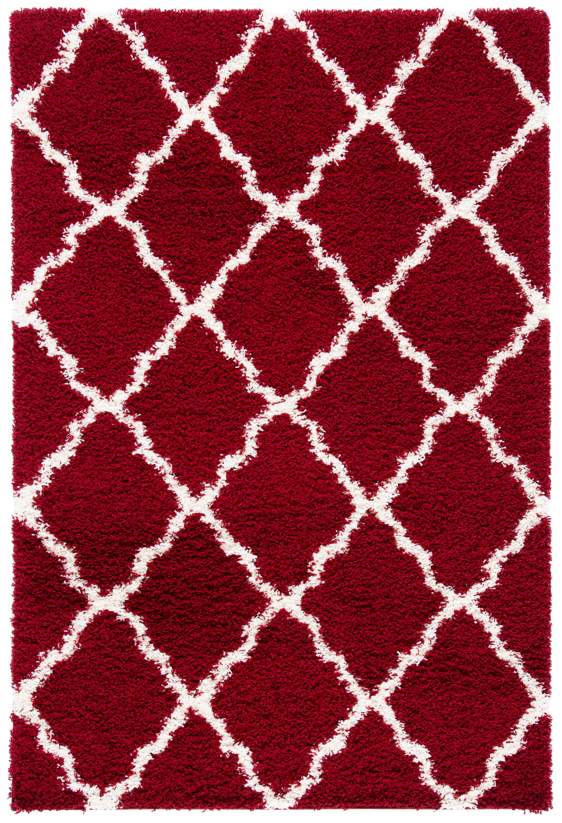 Safavieh Dallas Shag Sgd257Q Red/Ivory Area Rug