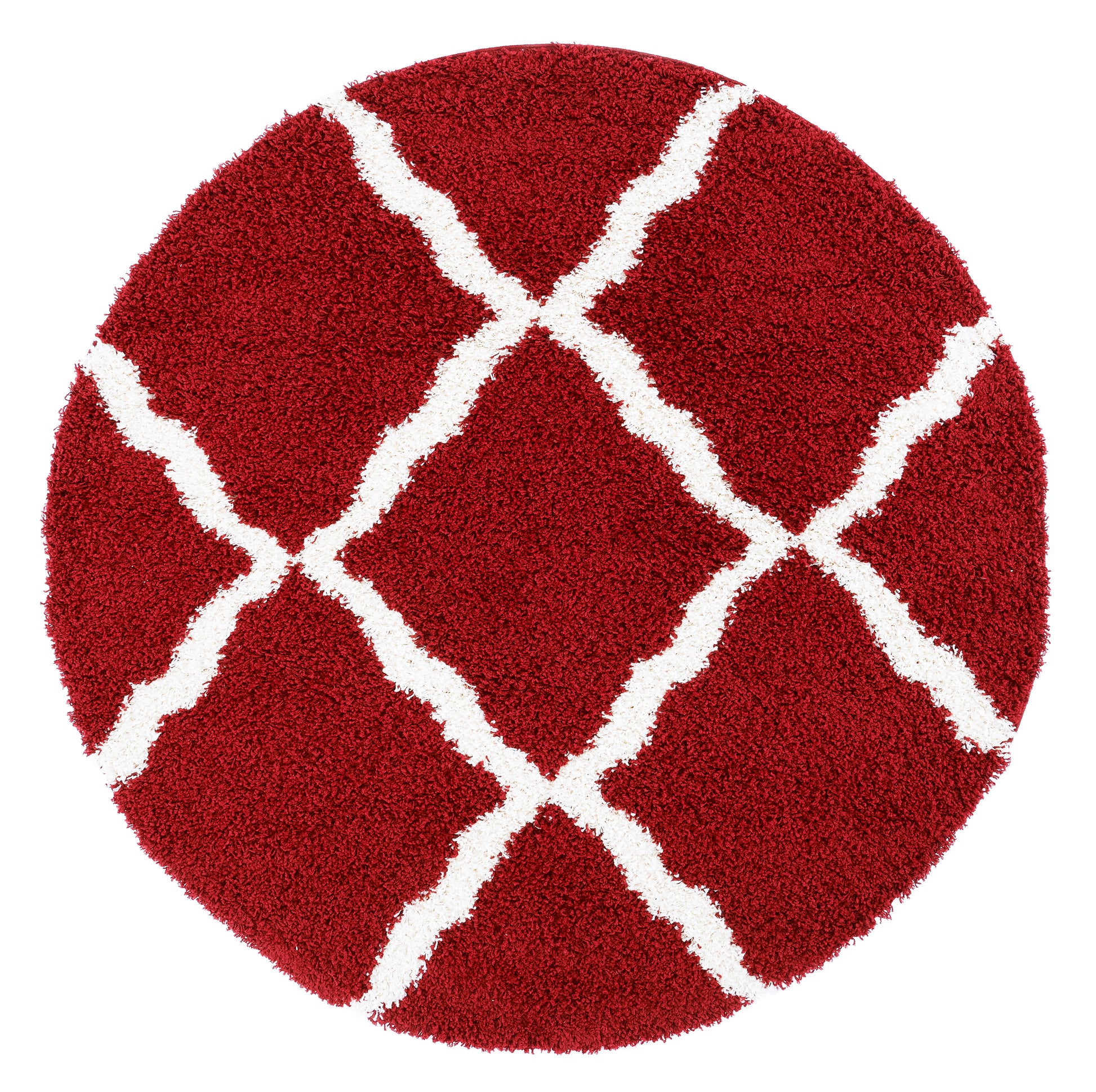 Safavieh Dallas Shag Sgd257Q Red/Ivory Area Rug