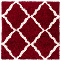 Safavieh Dallas Shag Sgd257Q Red/Ivory Area Rug