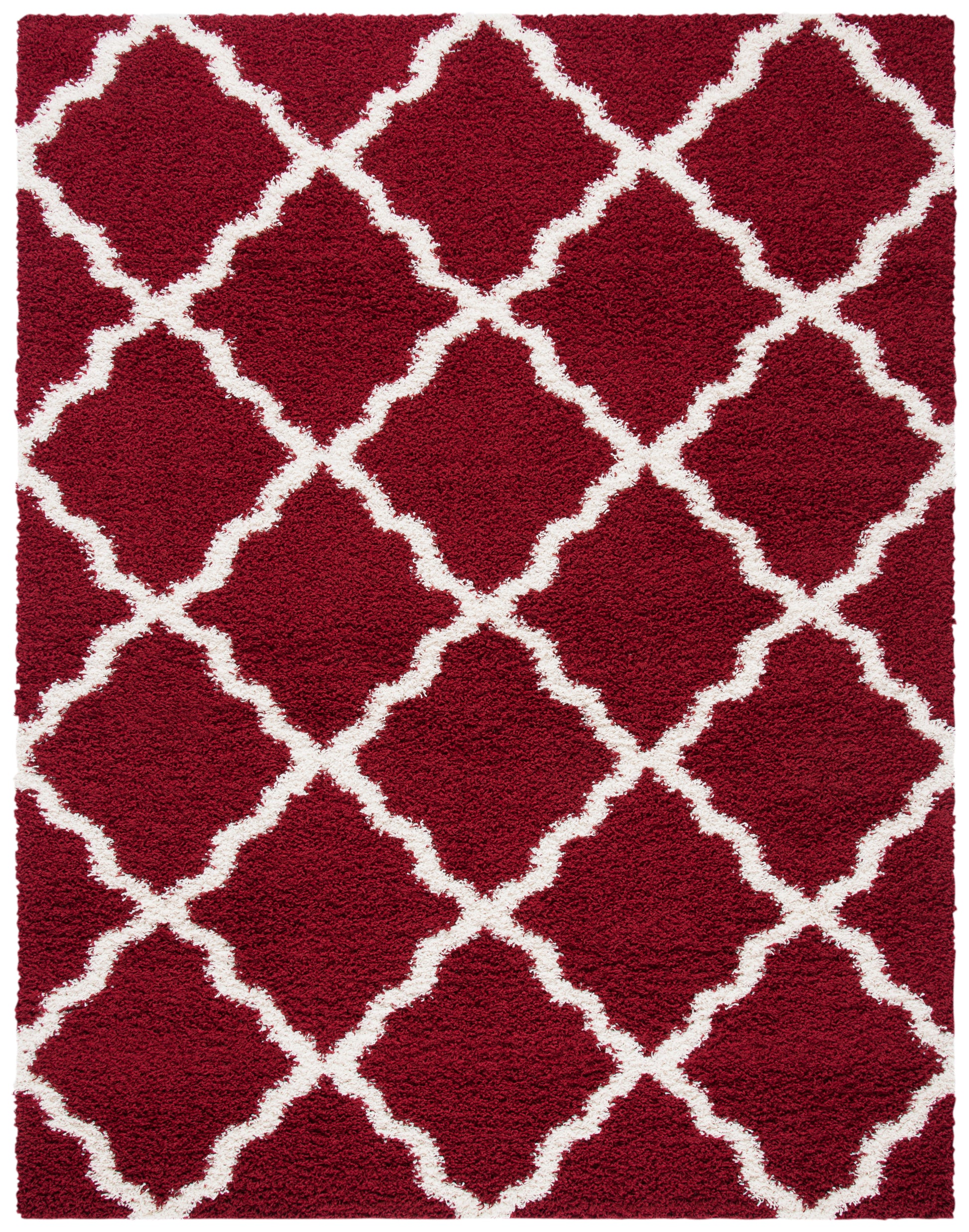 Safavieh Dallas Shag Sgd257Q Red/Ivory Area Rug