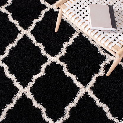 Safavieh Dallas Shag Sgd257Z Black/Ivory Area Rug