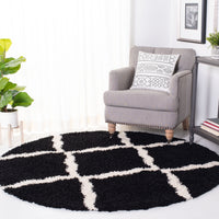 Safavieh Dallas Shag Sgd257Z Black/Ivory Area Rug