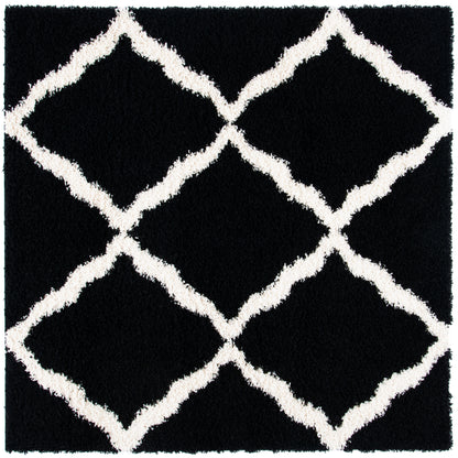 Safavieh Dallas Shag Sgd257Z Black/Ivory Area Rug