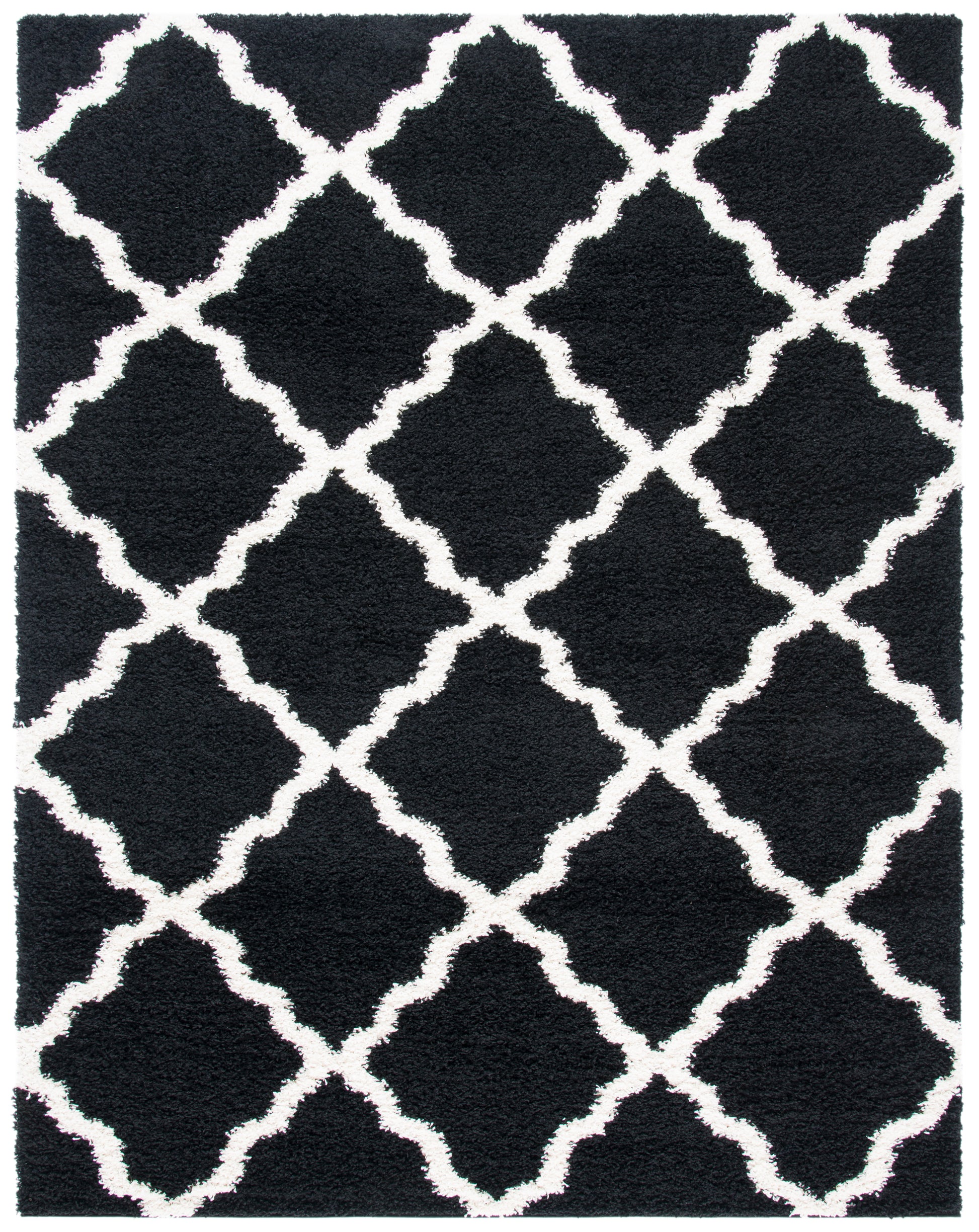 Safavieh Dallas Shag Sgd257Z Black/Ivory Area Rug