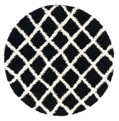 Safavieh Dallas Shag Sgd258Z Black/Ivory Area Rug