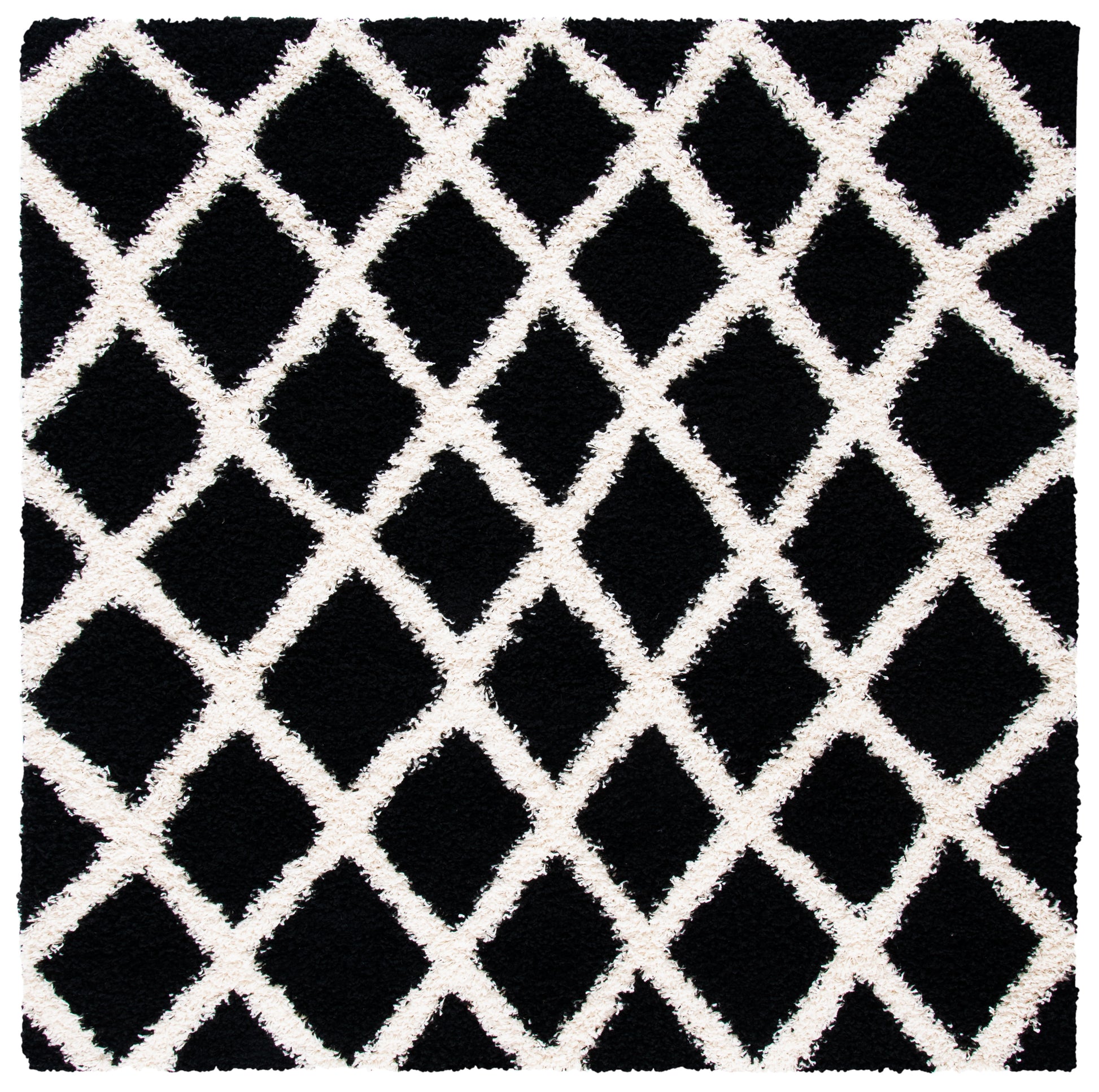 Safavieh Dallas Shag Sgd258Z Black/Ivory Area Rug