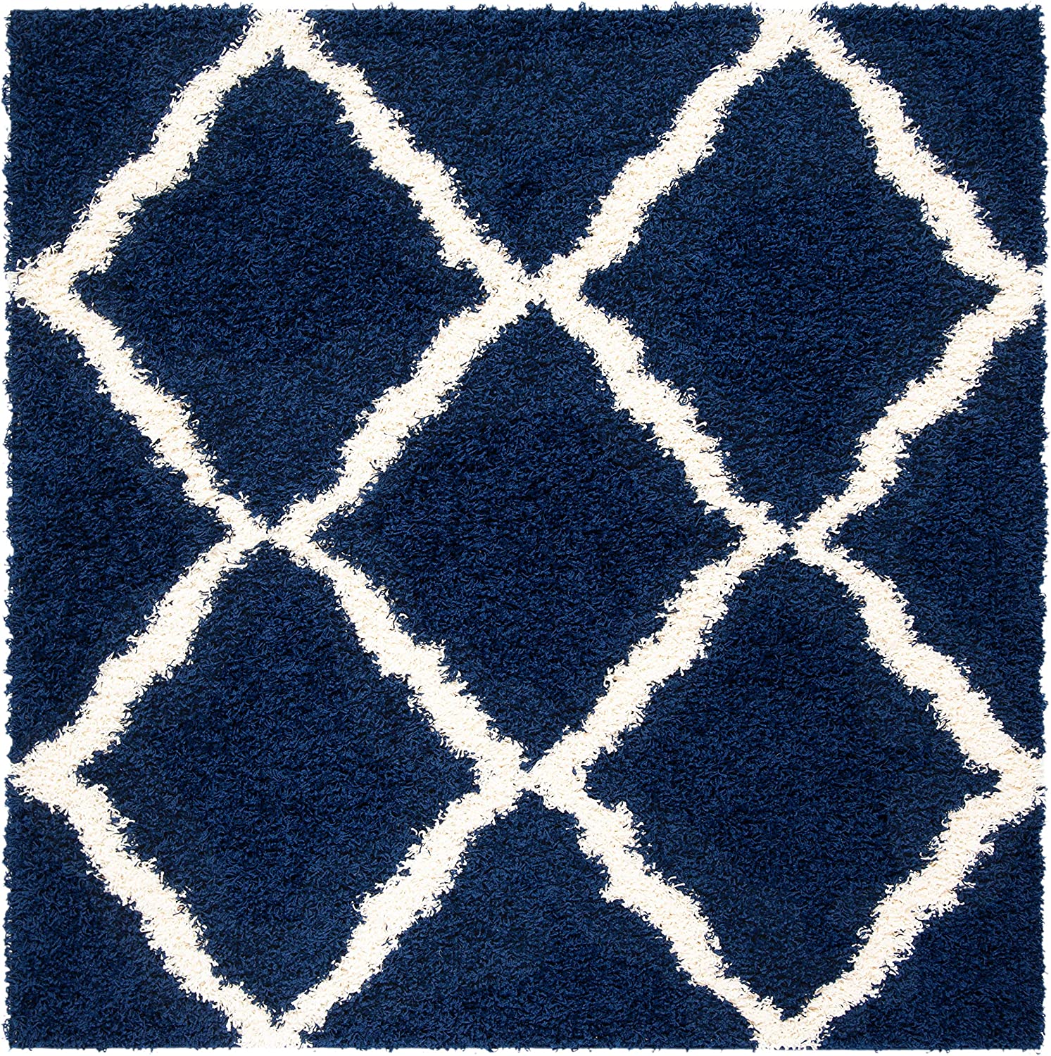 Safavieh Dallas Shag Sgds257N Navy/Ivory Area Rug