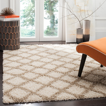 Safavieh Dallas Shag Sgds258B Ivory/Beige Area Rug