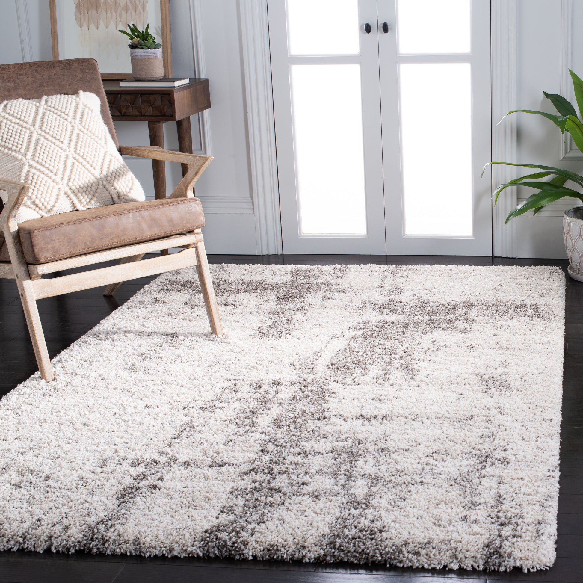 Safavieh Hudson Shag Sgh205A Ivory/Grey Area Rug