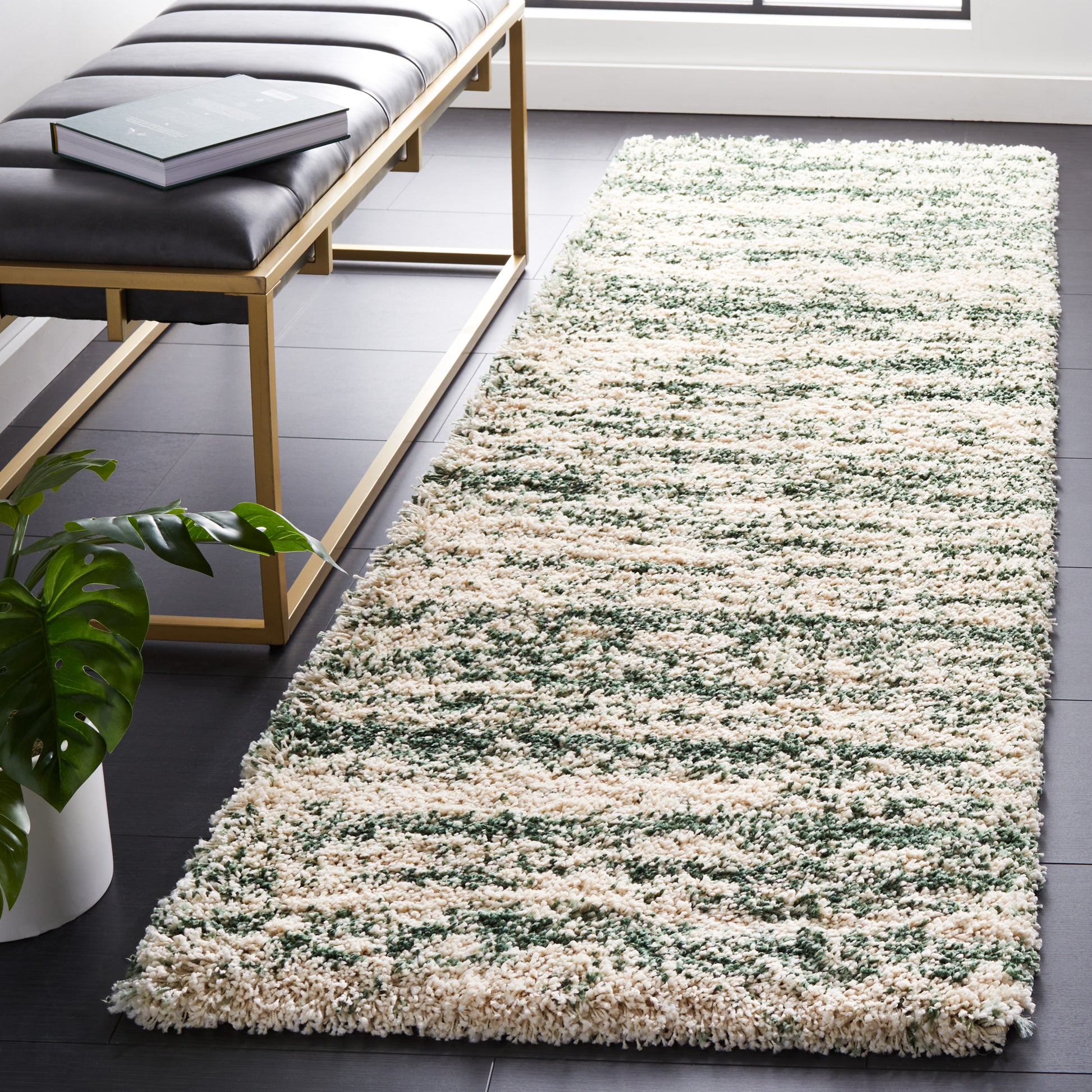 Safavieh Hudson Shag Sgh206Y Ivory/Green Area Rug