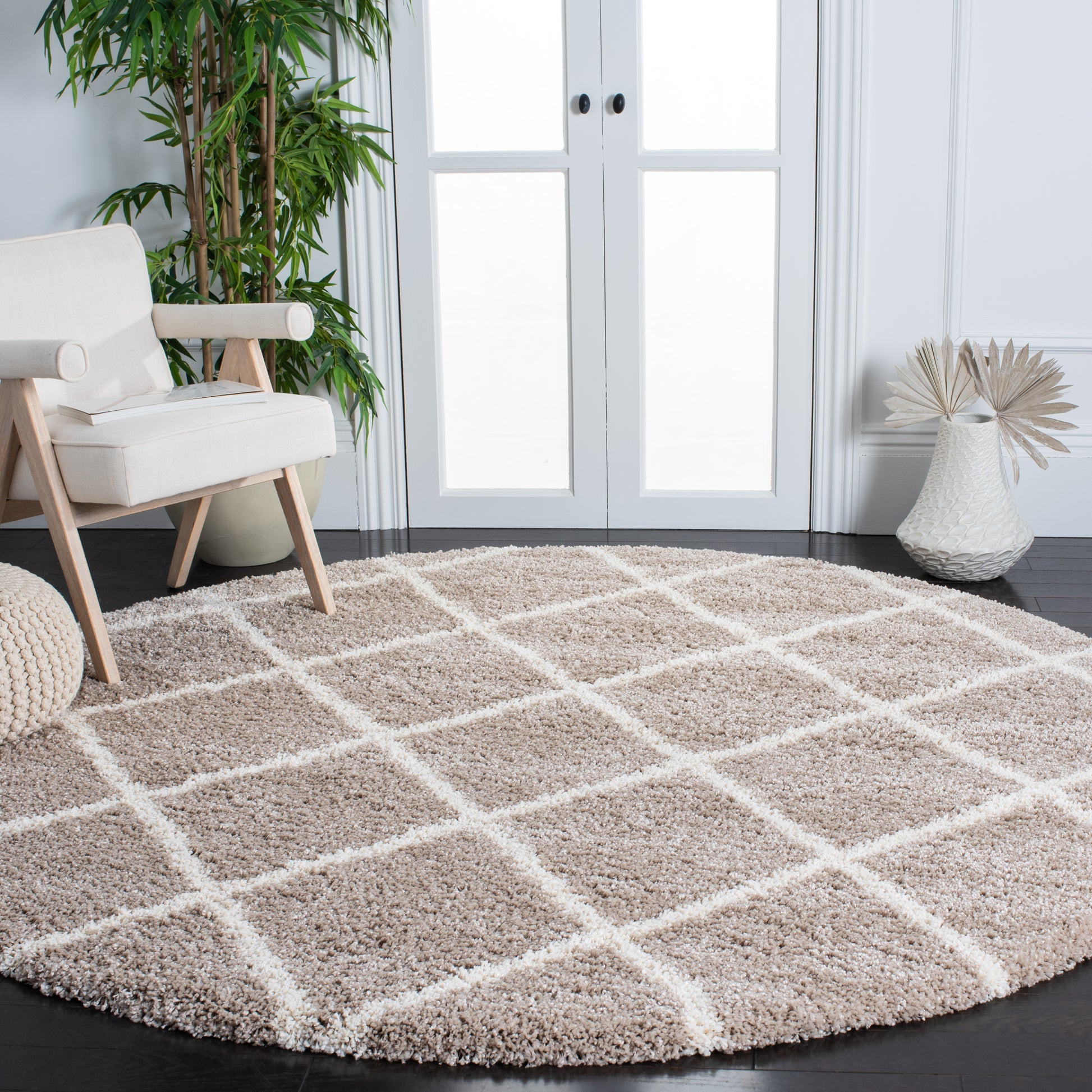 Safavieh Hudson Shag Sgh222B Beige/Ivory Area Rug