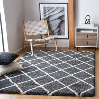 Safavieh Hudson Shag Sgh222G Dark Grey/Ivory Area Rug