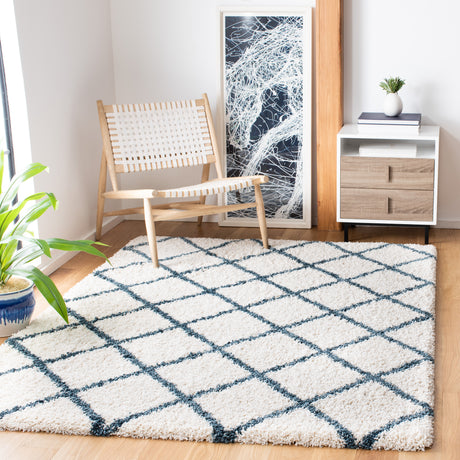 Safavieh Hudson Shag Sgh222J Ivory/Slate Blue Rugs.