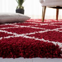 Safavieh Hudson Shag Sgh222Q Red/Ivory Area Rug