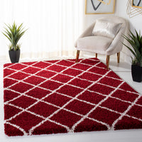 Safavieh Hudson Shag Sgh222Q Red/Ivory Area Rug