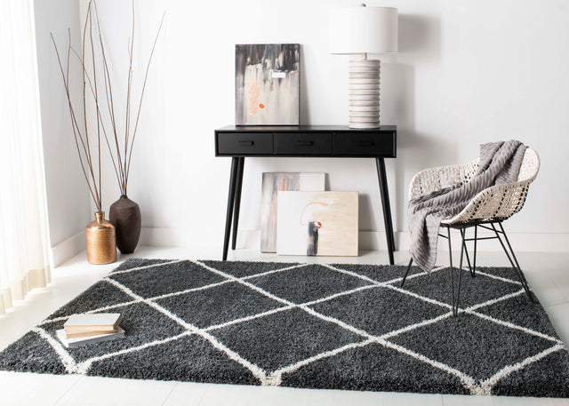 Safavieh Hudson Shag Sgh281G Dark Grey/Ivory Rug.