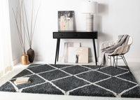 Safavieh Hudson Shag Sgh281G Dark Grey/Ivory Area Rug