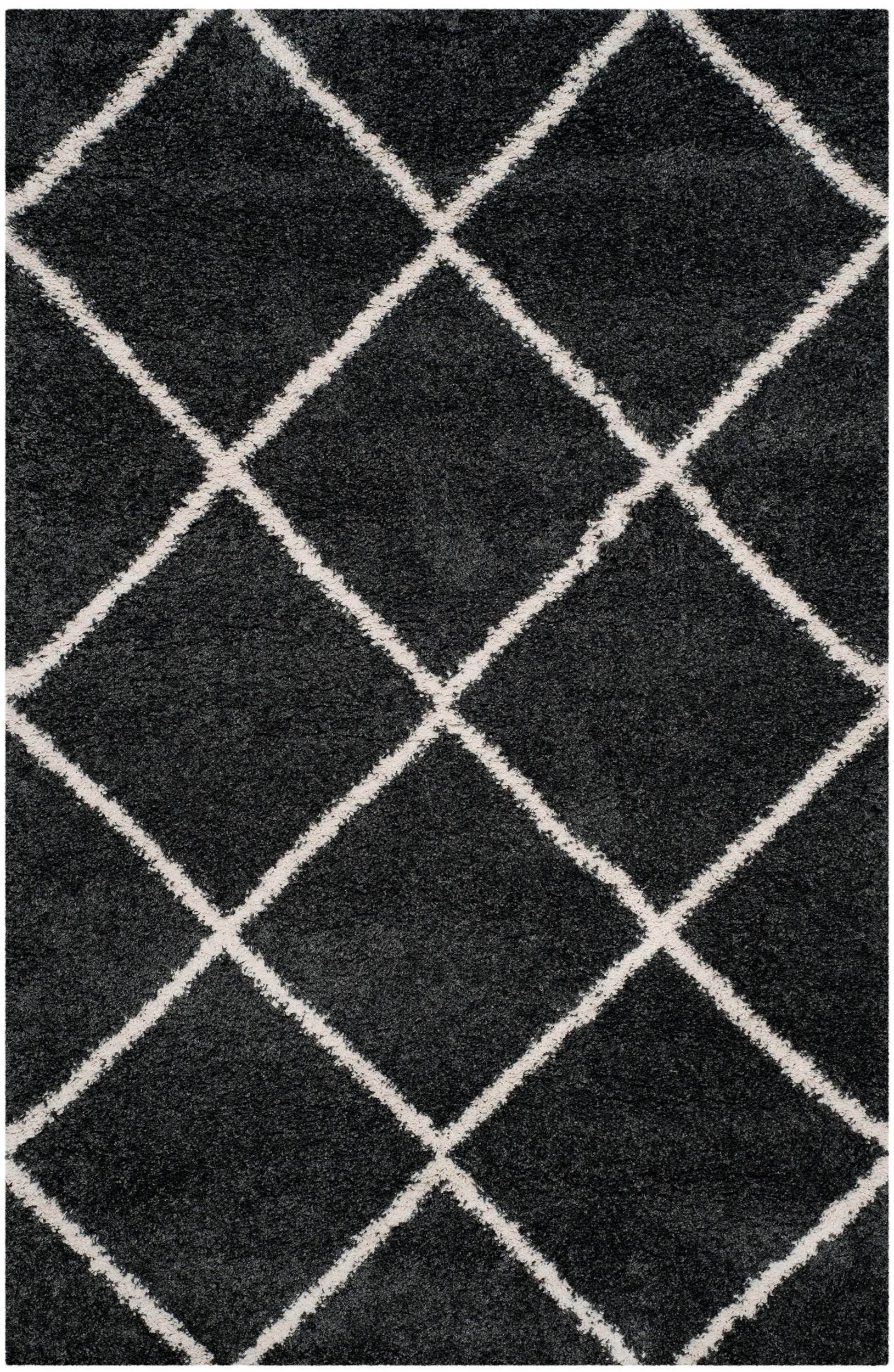 Safavieh Hudson Shag Sgh281G Dark Grey/Ivory Area Rug