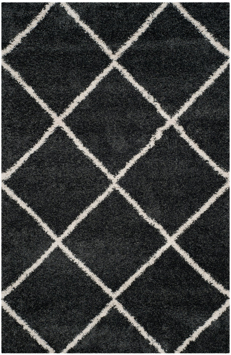 Safavieh Hudson Shag Sgh281G Dark Grey/Ivory Rug.