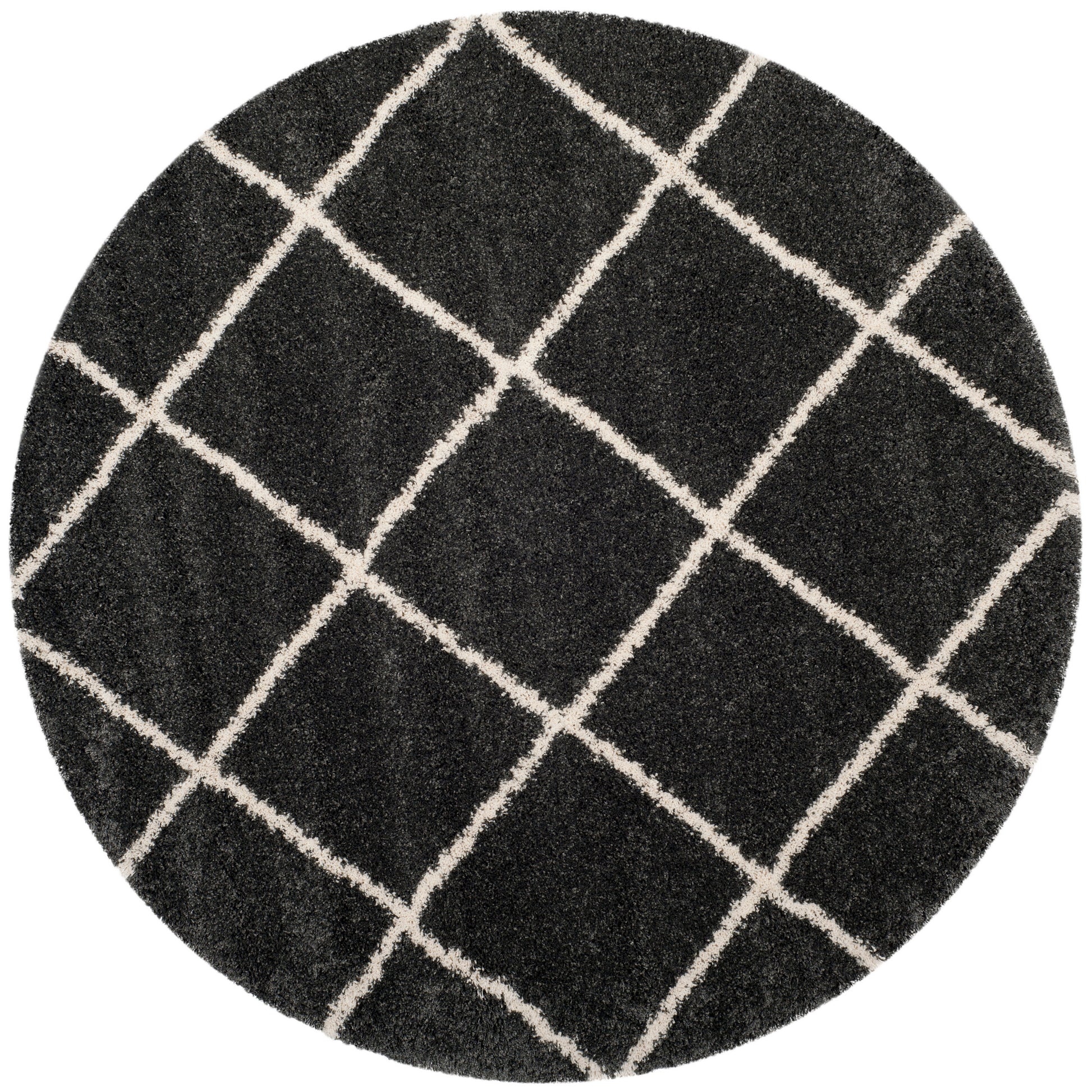 Safavieh Hudson Shag Sgh281G Dark Grey/Ivory Area Rug