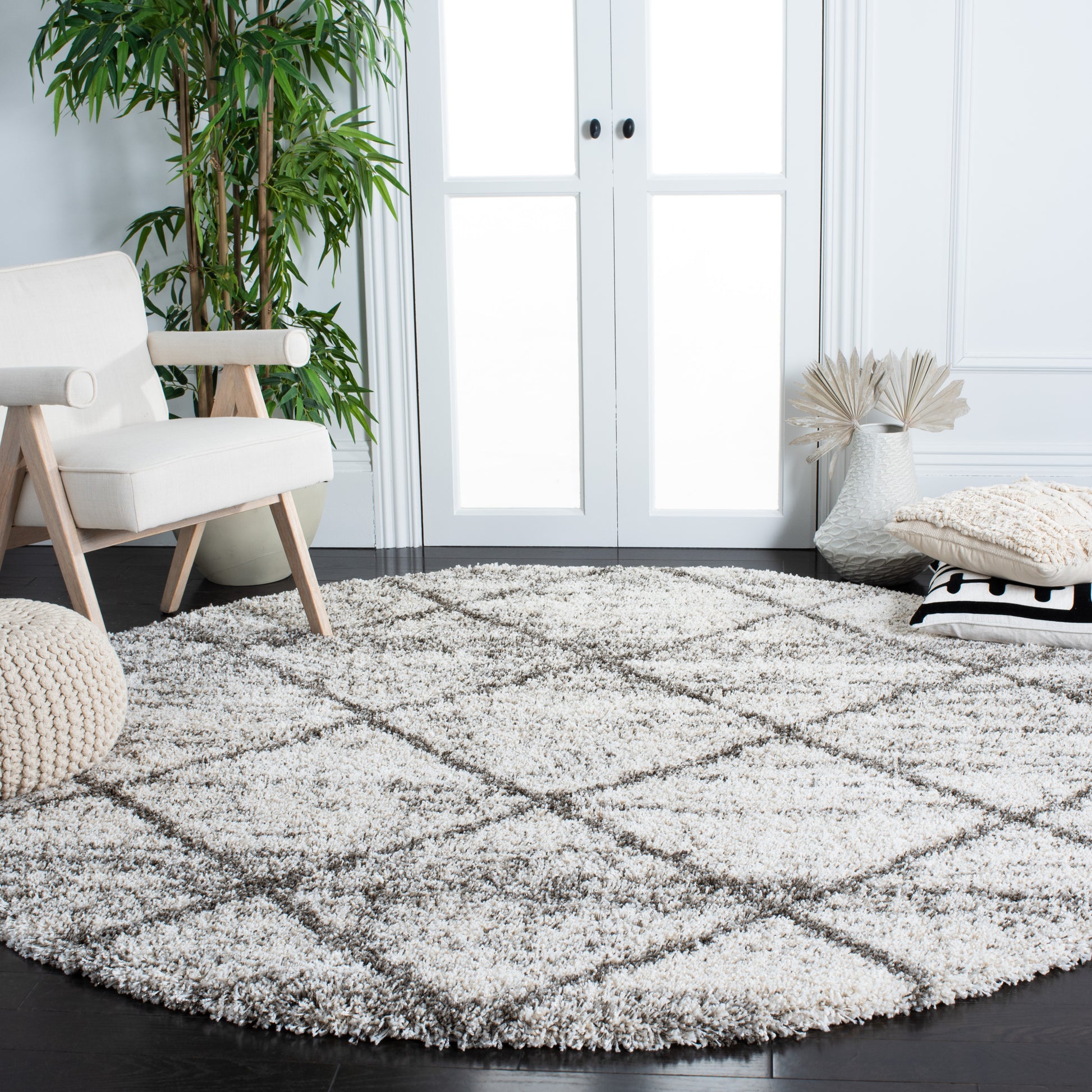 Safavieh Hudson Shag Sgh281J Grey/Beige Area Rug