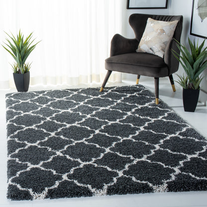 Safavieh Hudson Shag Sgh282G Dark Grey/Ivory Area Rug