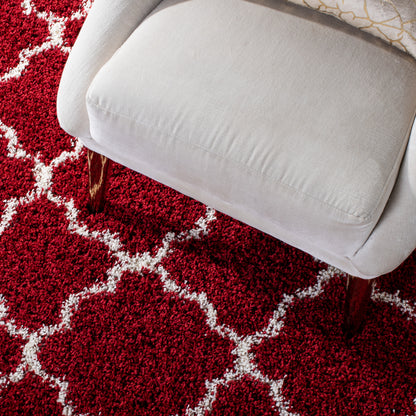 Safavieh Hudson Shag Sgh282Q Red/Ivory Area Rug