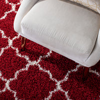 Safavieh Hudson Shag Sgh282Q Red/Ivory Area Rug