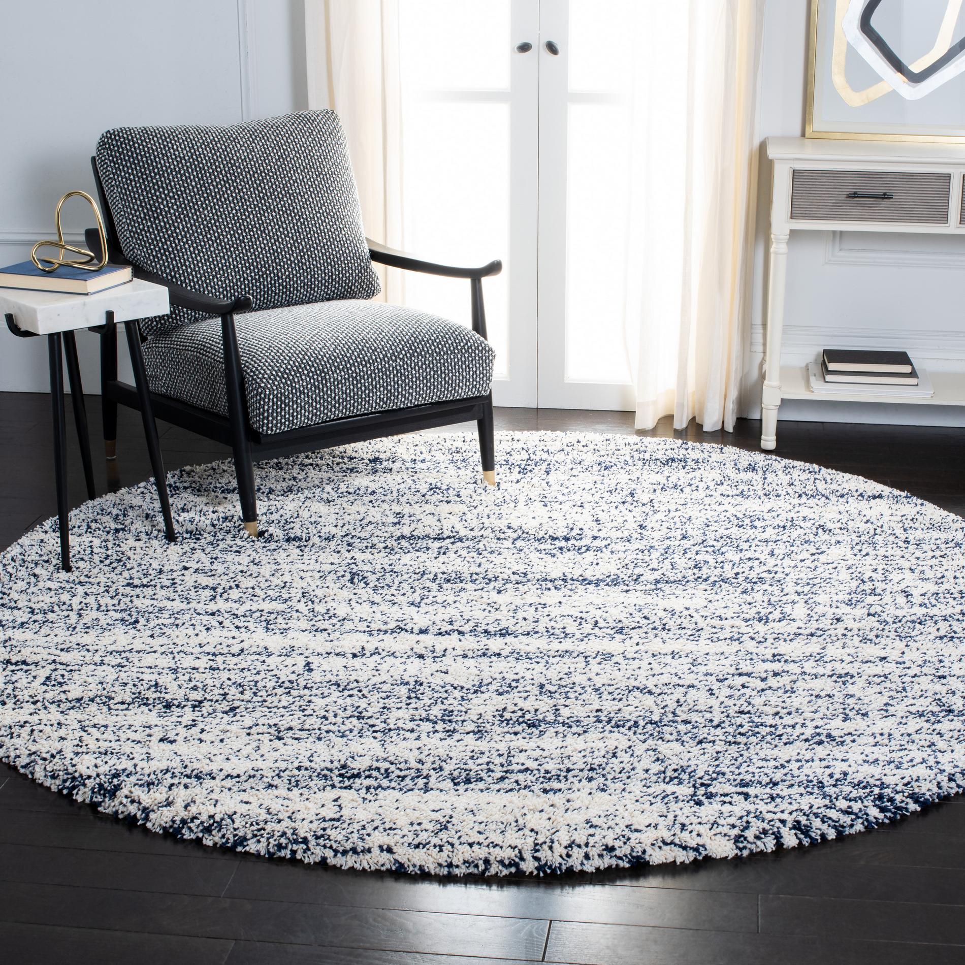 Safavieh Hudson Shag Sgh295A Ivory/Navy Area Rug