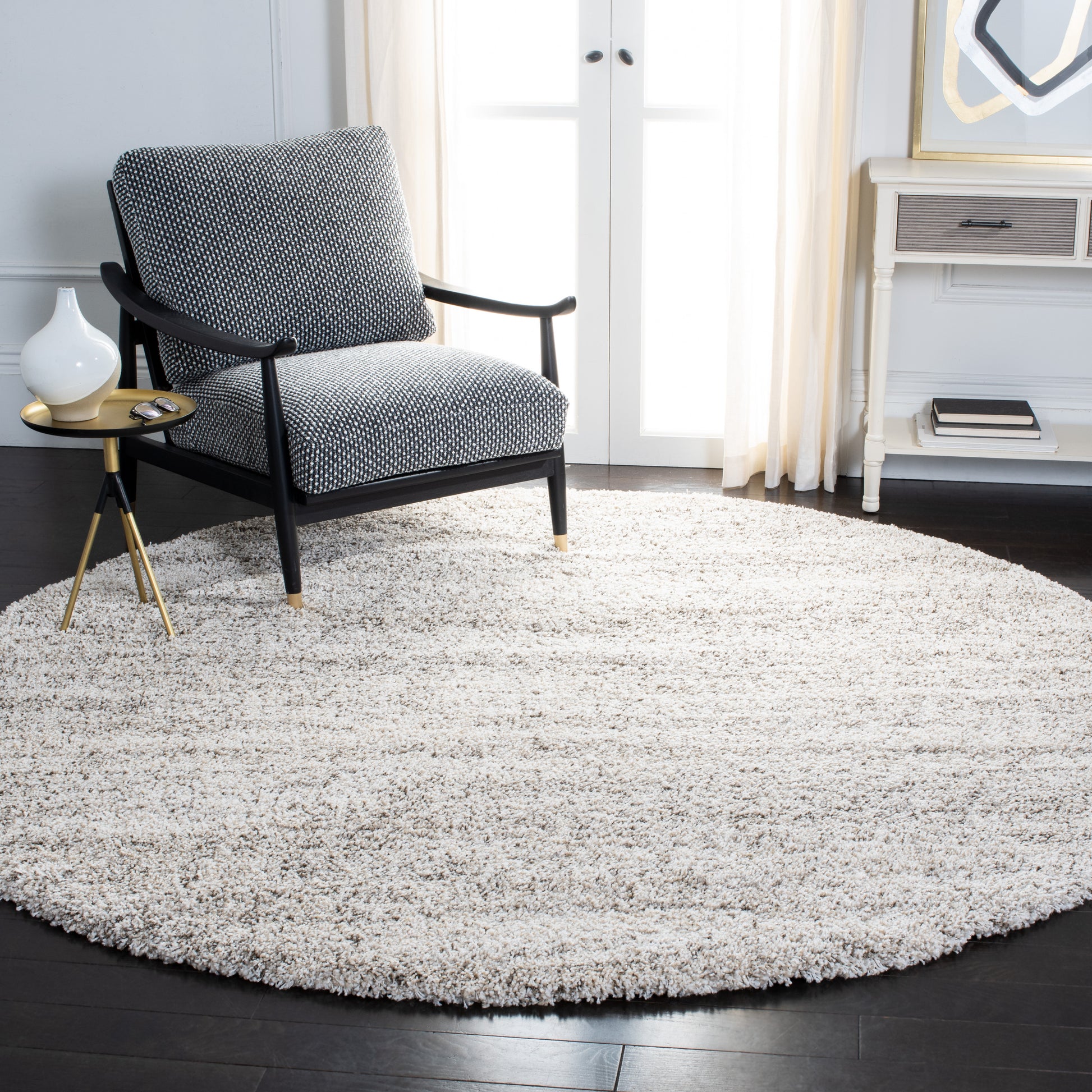 Safavieh Hudson Shag Sgh295B Ivory/Grey Area Rug