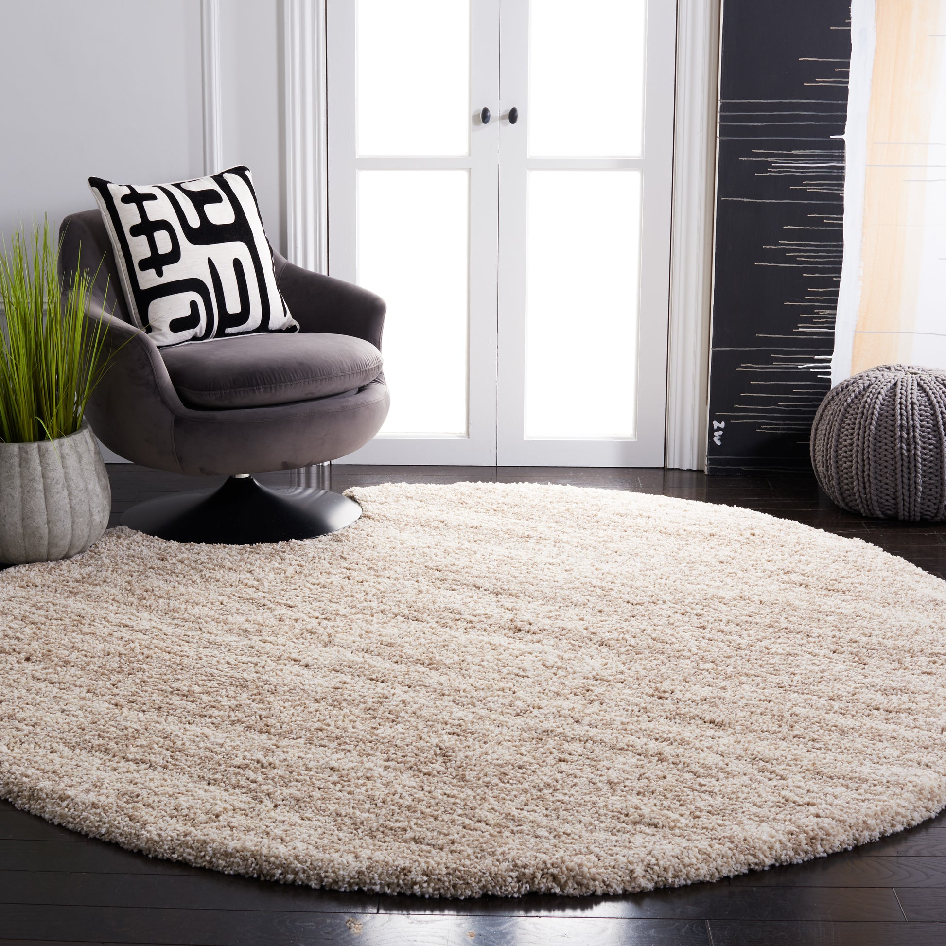 Safavieh Hudson Shag Sgh295C Ivory/Beige Area Rug