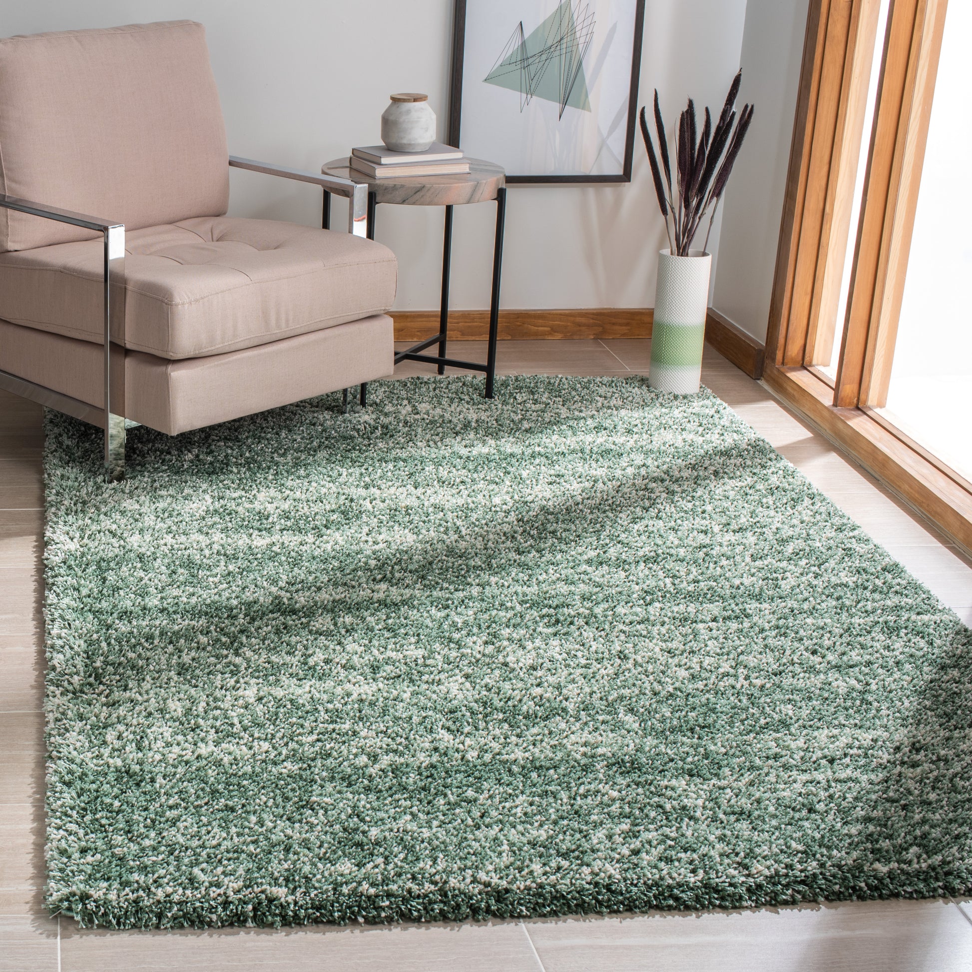 Safavieh Hudson Shag Sgh295E Green/Ivory Area Rug