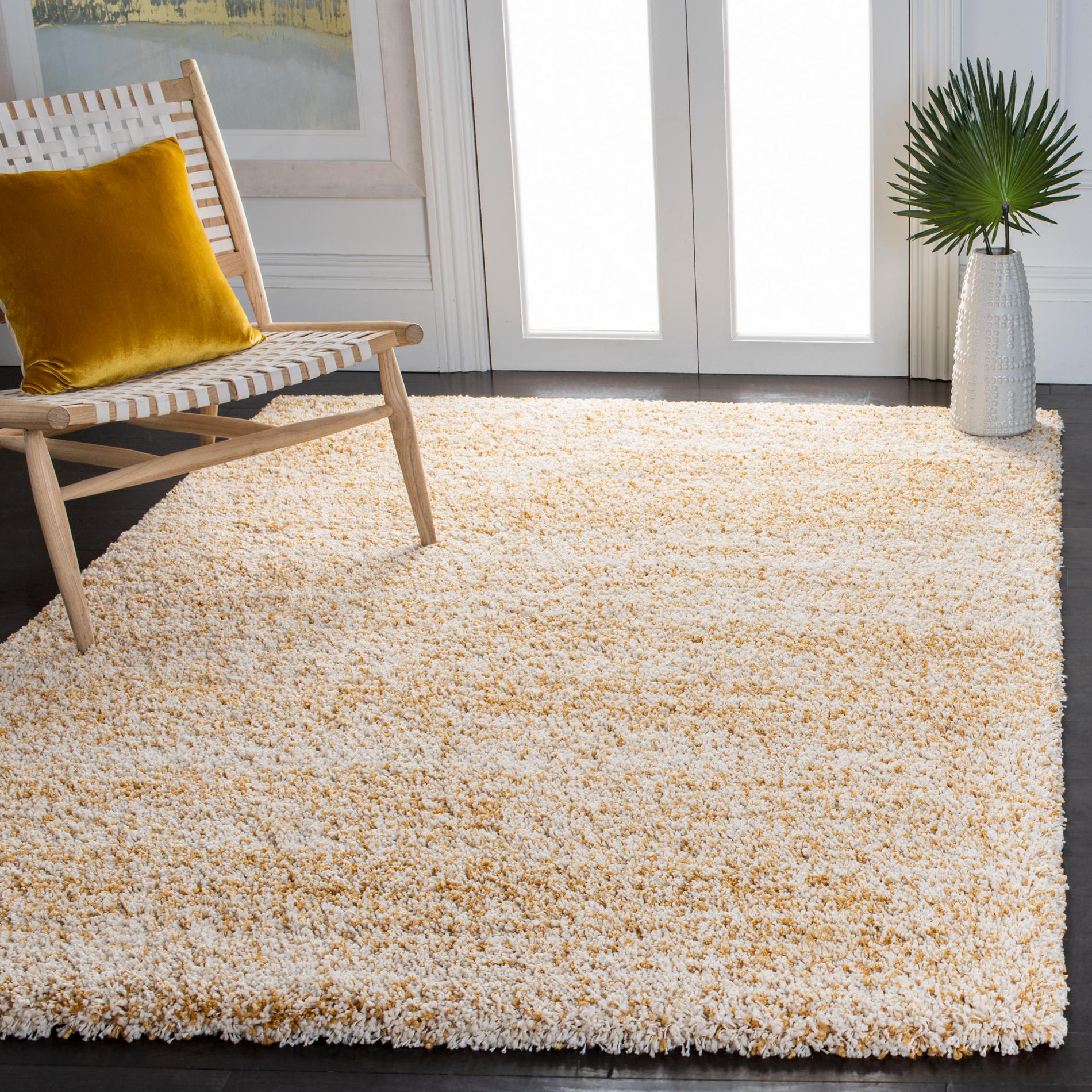 Safavieh Hudson Shag Sgh295G Ivory/Gold Area Rug