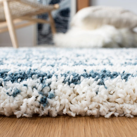 Safavieh Hudson Shag Sgh298A Ivory/Slate Blue Rugs.