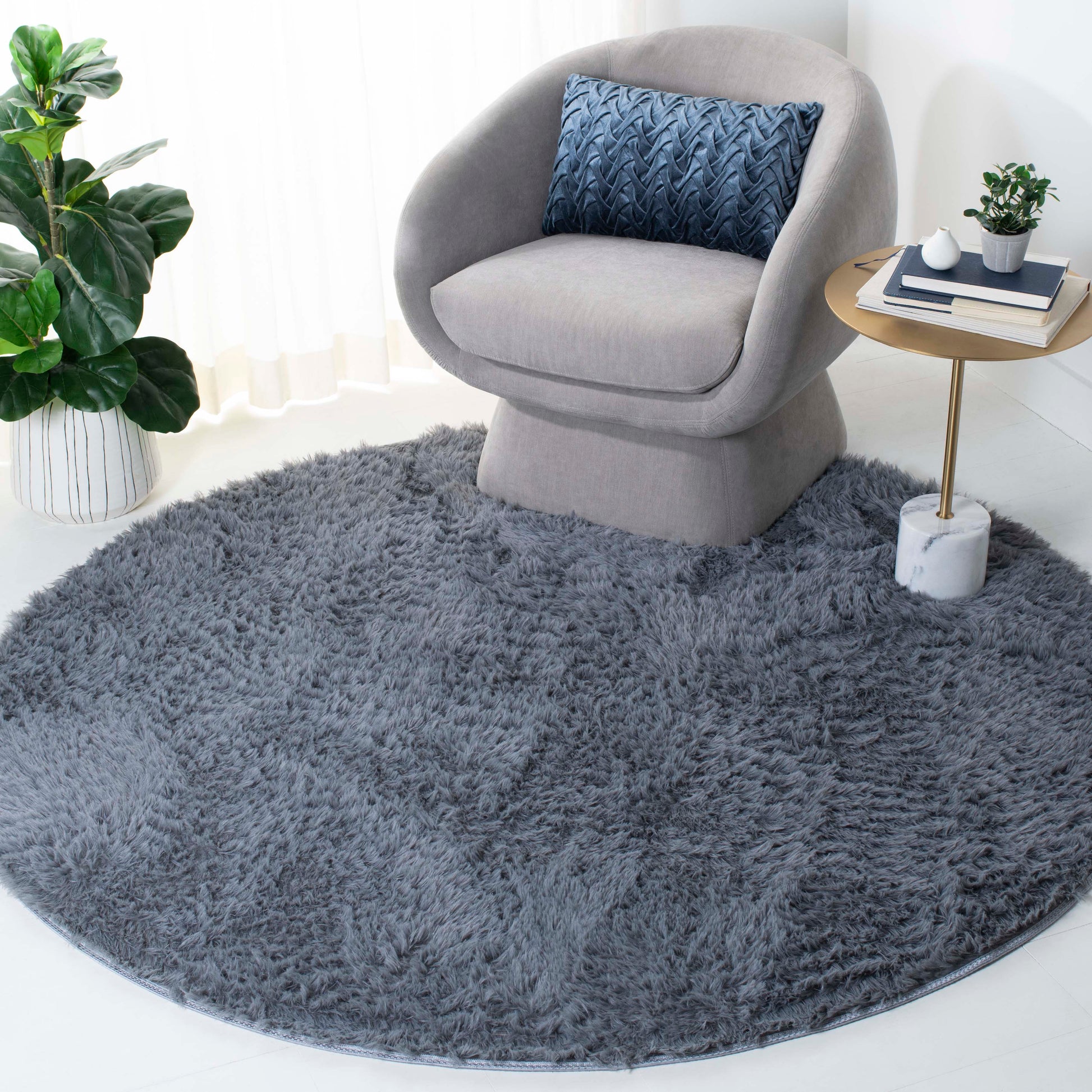 Safavieh Soho Shag Shg250H Dark Grey Area Rug