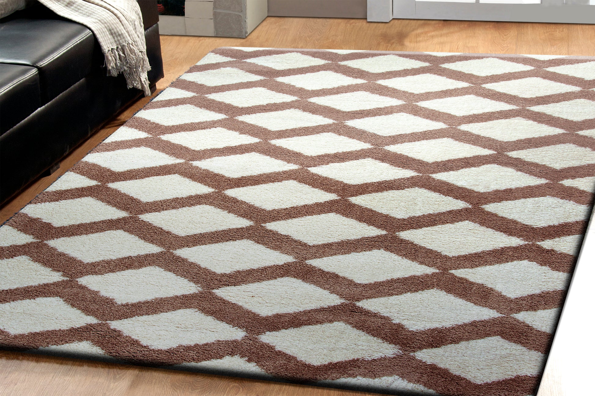 Dynamic Rugs Silky Shag 5904 White Area Rug