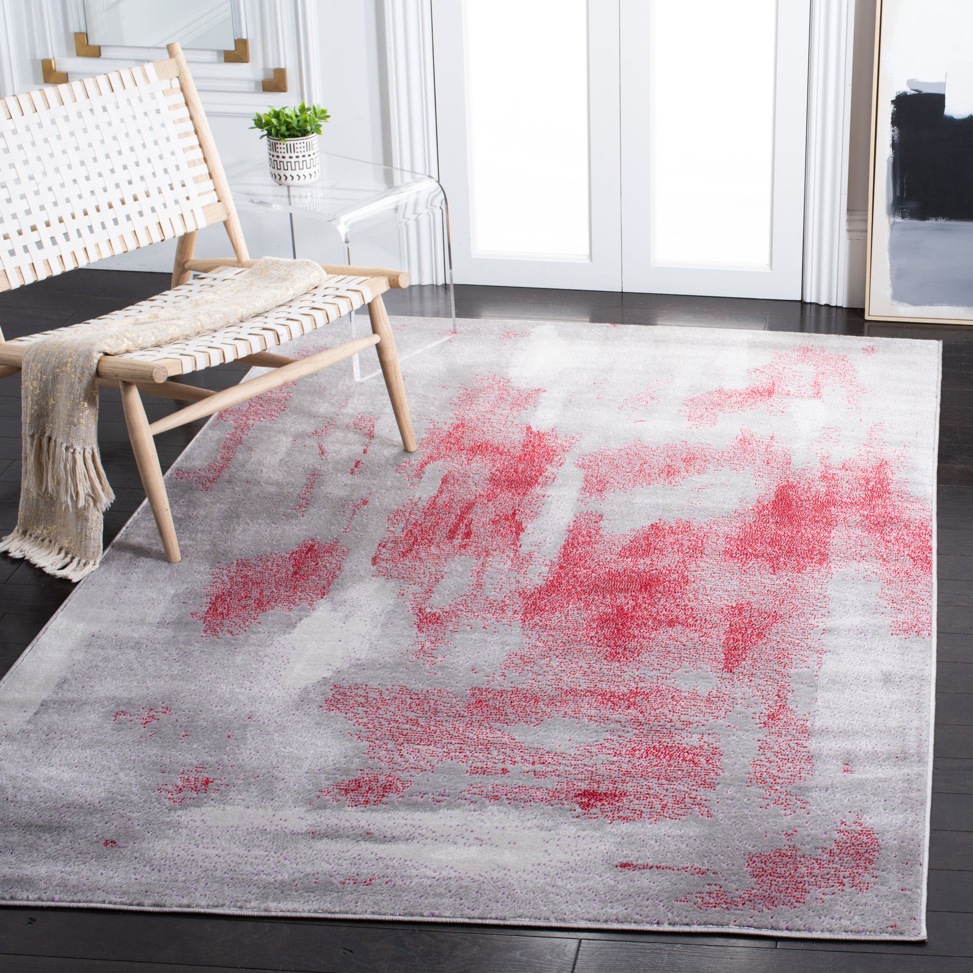 Safavieh Skyler Sky141Q Grey/Red Area Rug