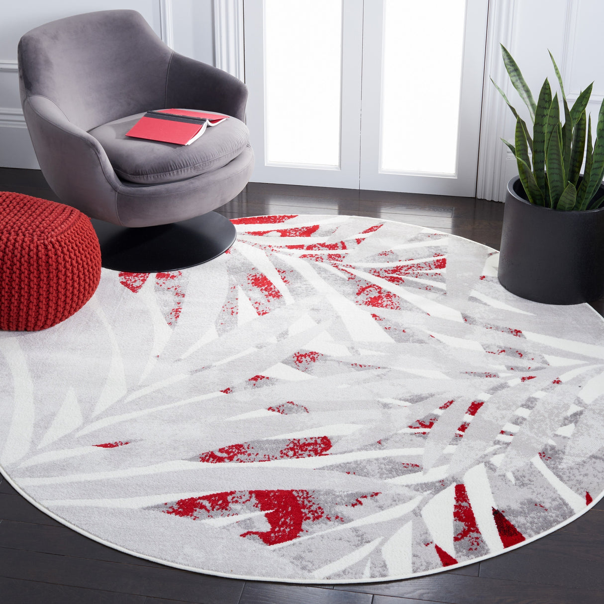 Safavieh Skyler Sky189Q Grey/Red Rugs.