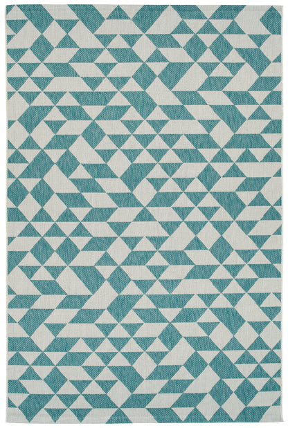 Kaleen Soleri Slr06-91 Teal, White Area Rug