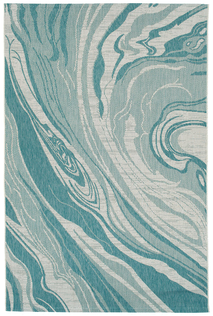 Kaleen Soleri Slr07-91 Teal, White Area Rug