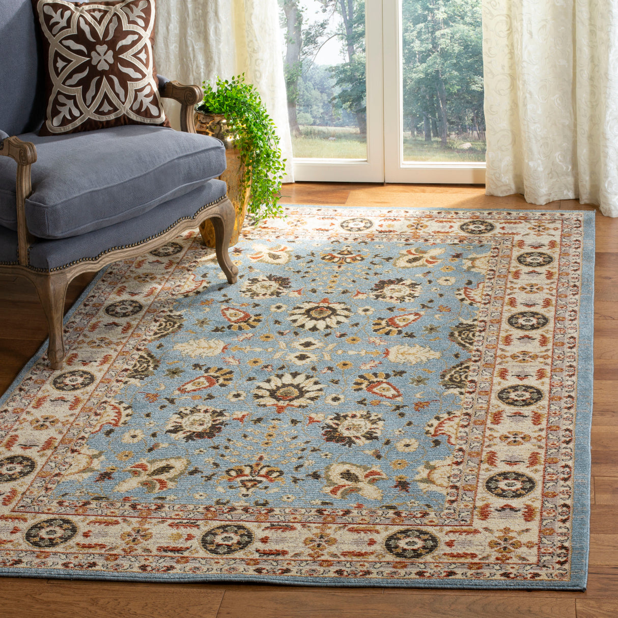 Safavieh Summit Smt418M Blue/Creme Rug.