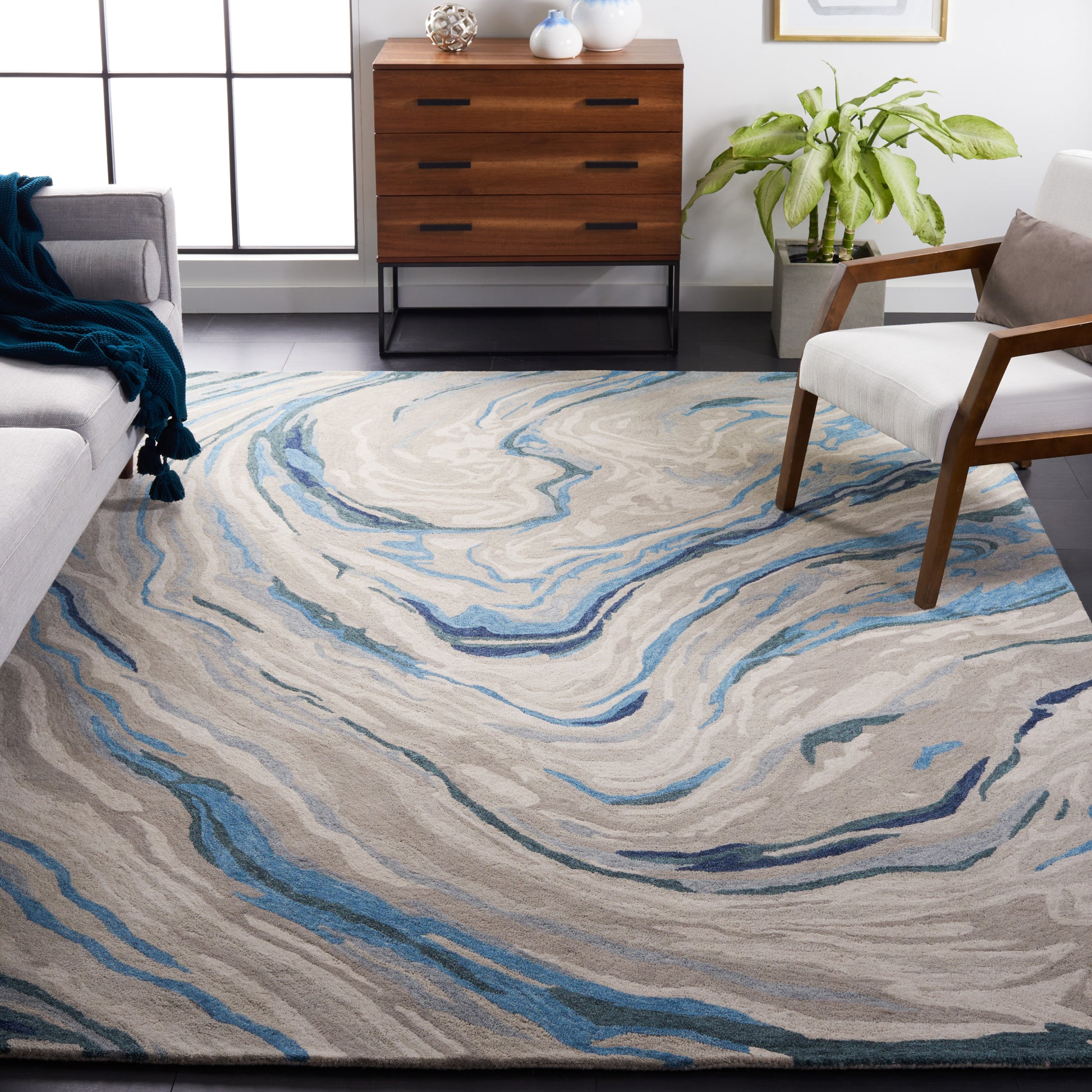 Safavieh Soho Soh675M Blue/Beige Area Rug